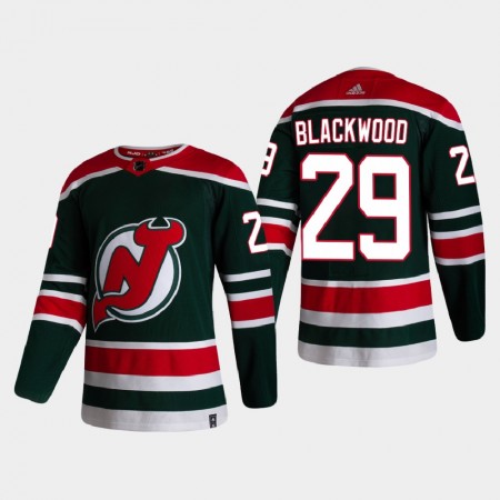 Herren Eishockey New Jersey Devils Trikot Mackenzie Blackwood 29 2020-21 Reverse Retro Authentic